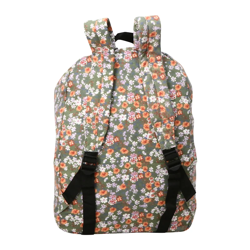 floral printed canvas backpack 16in