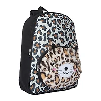 fuzzy printed backpack 16in