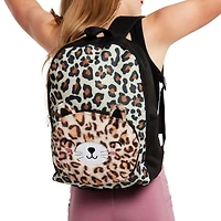 fuzzy printed backpack 16in