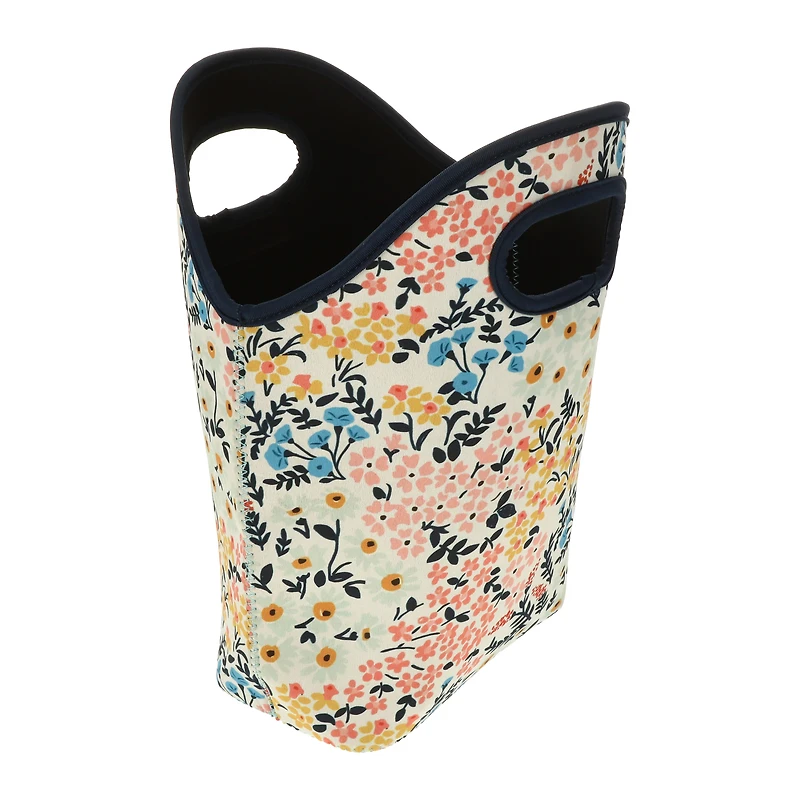 floral print lunch tote bag 11.5in x 11.75in