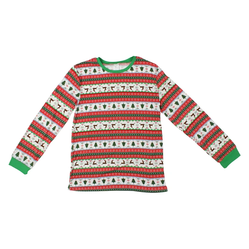 fair isle young mens holiday pajama top