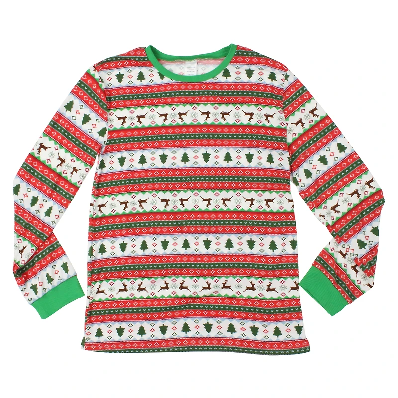fair isle young mens holiday pajama top