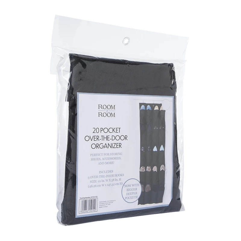 20 pocket over-the-door shoe organizer