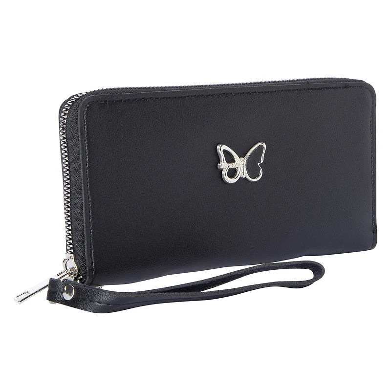 butterfly wristlet wallet 7.4in x 4in