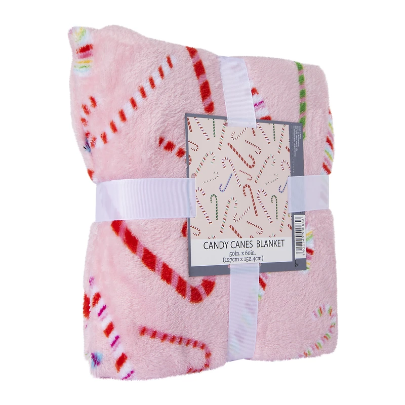 holiday plush throw blanket 50in x 60in