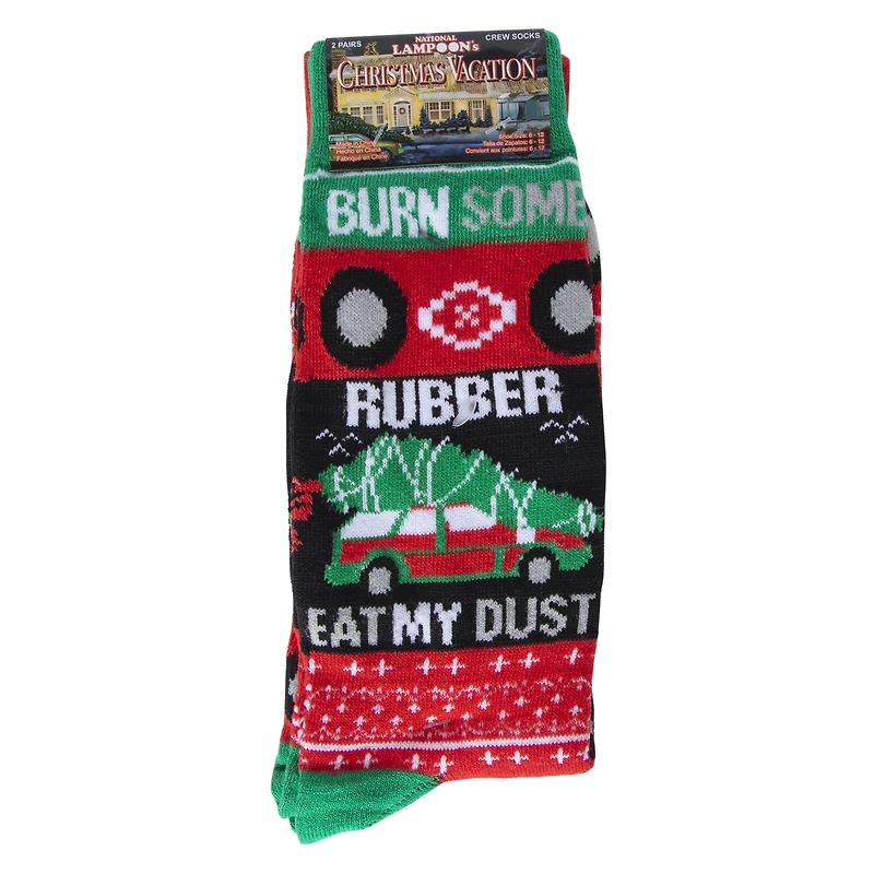 2-pack young mens holiday movie crew socks