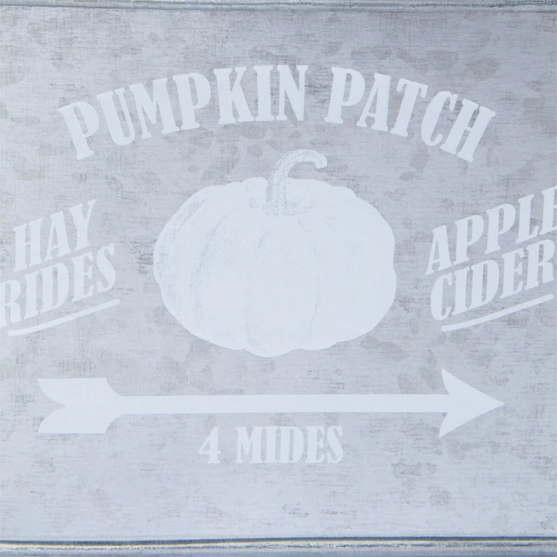 'pumpkin patch' galvanized metal tub 15.2in x 10.3in