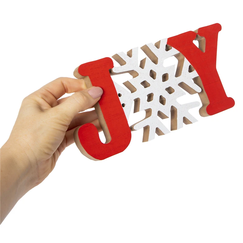joy holiday tabletop sign 9in x 4.3in