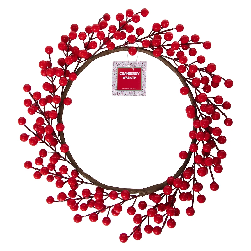 cranberry wreath 15in