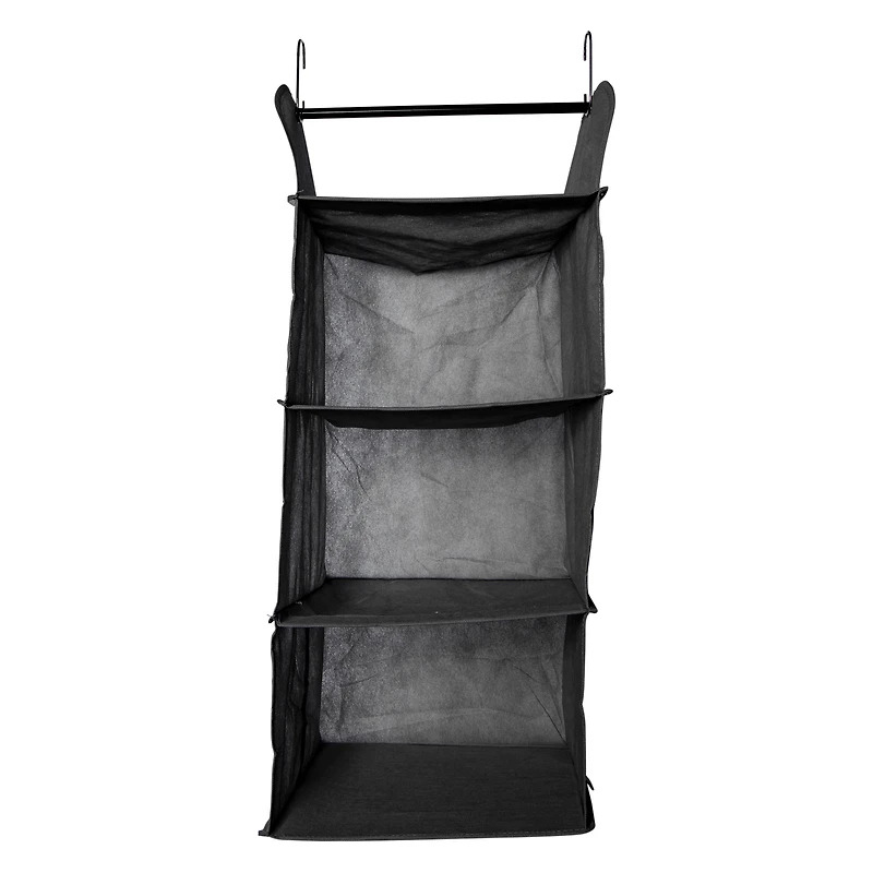 3-shelf hanging closet organizer w/rod