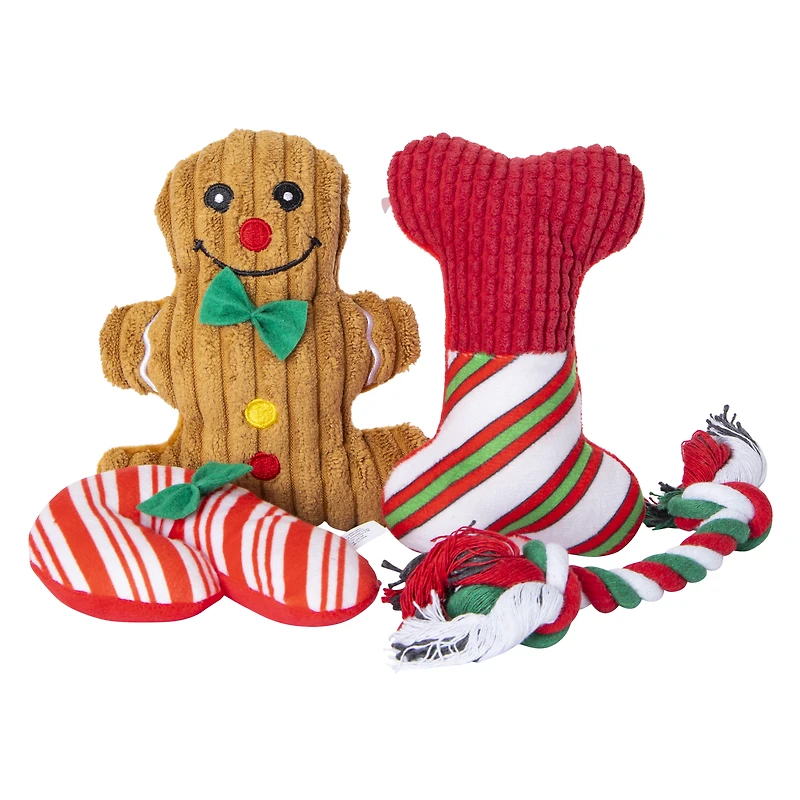 holiday dog toy stocking