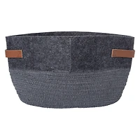 felt & braided rope storage bin 12in x 8in