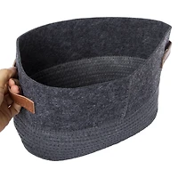 felt & braided rope storage bin 12in x 8in