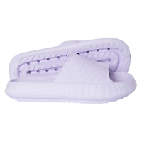 ladies blue puff slide sandals