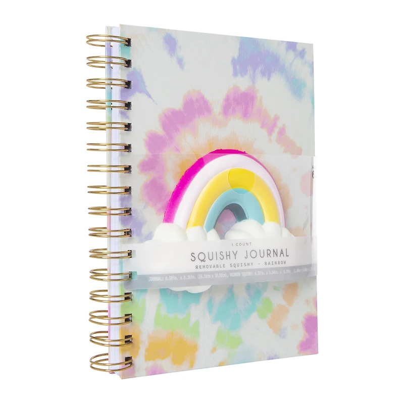 squishy rainbow spiral journal 6.5in x 8.26in