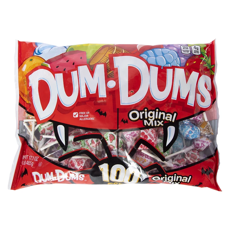 dum dums® original pops halloween candy 100-count