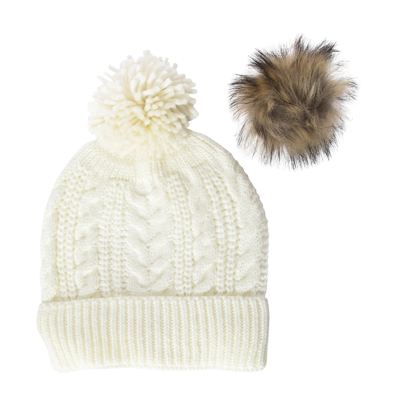 interchangeable pom beanie 3-piece set