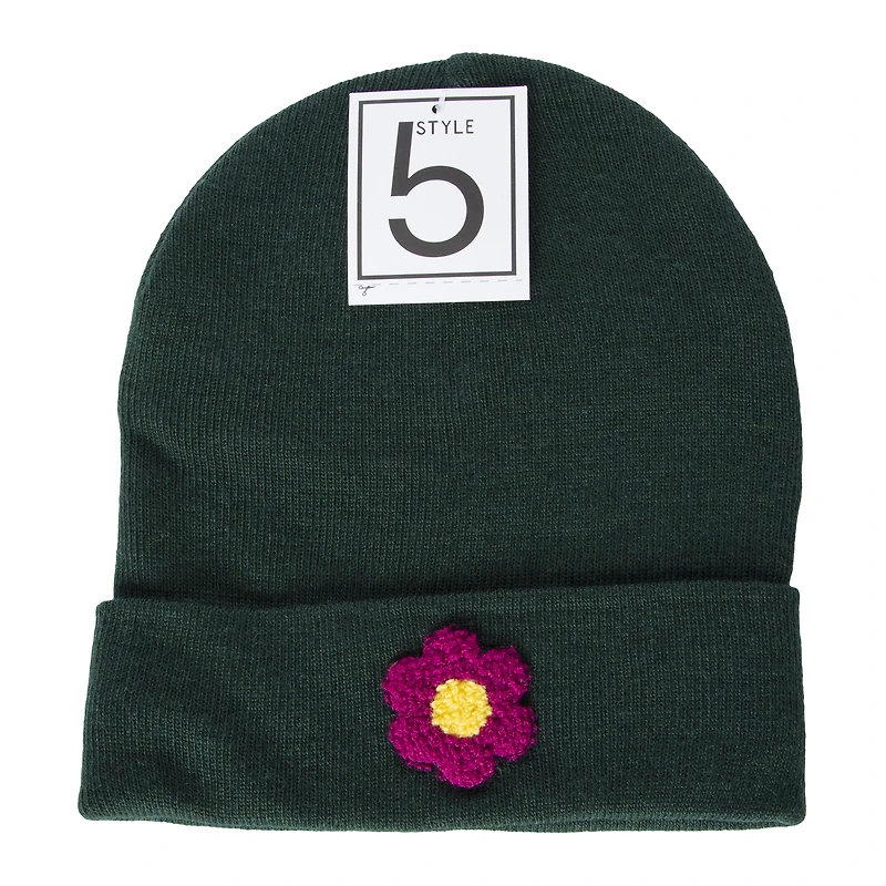 chenille patch beanie
