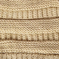 faux fur pom sweater knit beanie