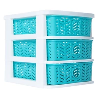 herringbone 3-drawer mini organizer 7.5in x 6.3in