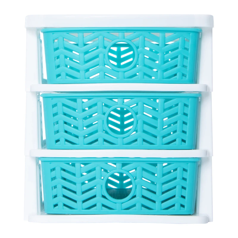 herringbone 3-drawer mini organizer 7.5in x 6.3in