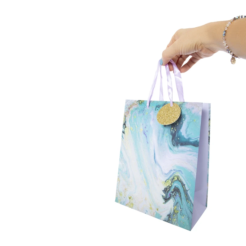 marble medium gift bag 9in x 7in