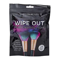 precision beauty® 24-count makeup brush cleansing wipes