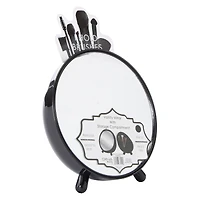 round vanity mirror with storage compartment 7in