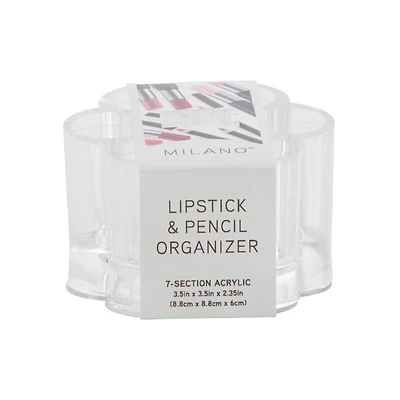 milano™ 7-section acrylic lipstick & pencil makeup organizer