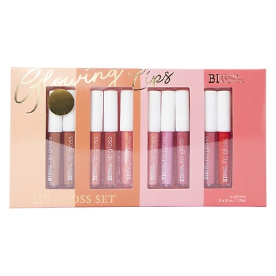 beauty intuition glowing lips 10-piece lip gloss set