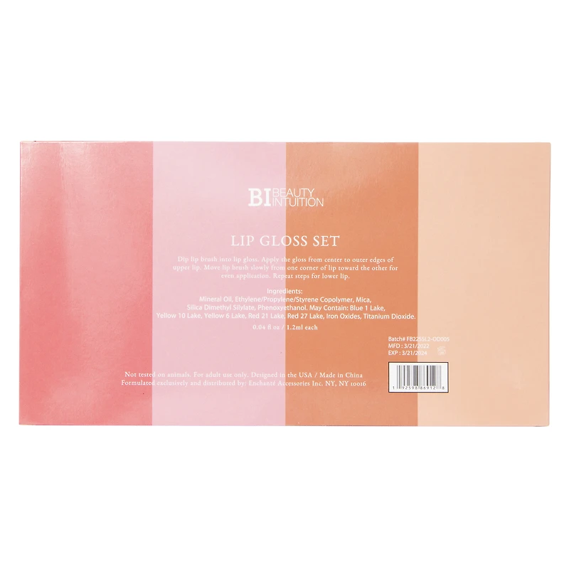 beauty intuition glowing lips 10-piece lip gloss set