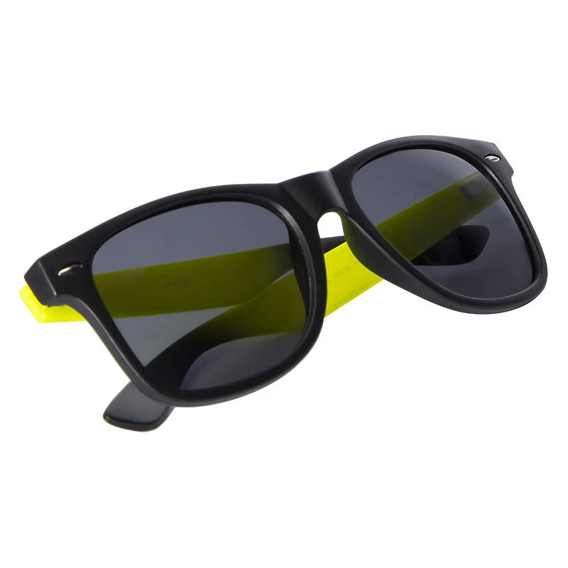 Mens Contrast Wayfarer Sunglasses - Yellow