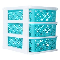 woven stackable 3-drawer mini organizer 7.5in x 6.3in
