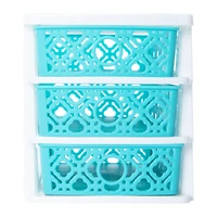 woven stackable 3-drawer mini organizer 7.5in x 6.3in