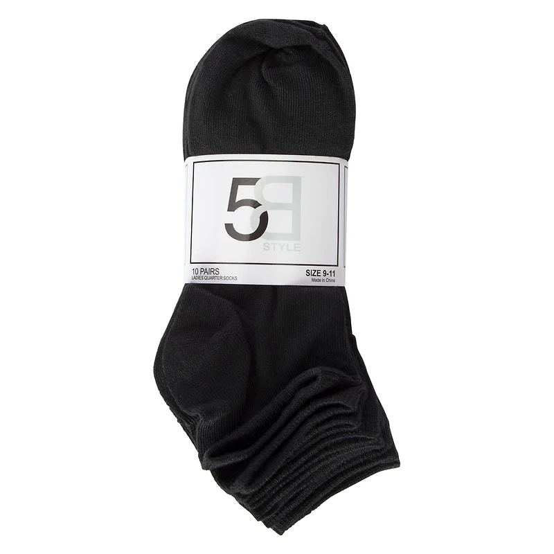 10-pack ladies quarter crew socks