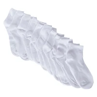 10-Pack Ladies Quarter Crew Socks - White
