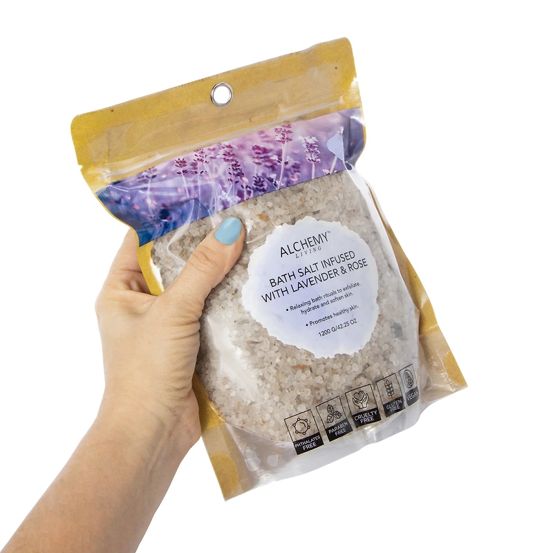 Alchemy Living™ infused Bath Salts 3.1oz - Lavender & Rose