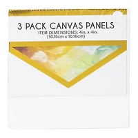 3-pack canvas panels 4in x 4in