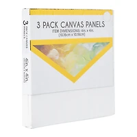 3-pack canvas panels 4in x 4in