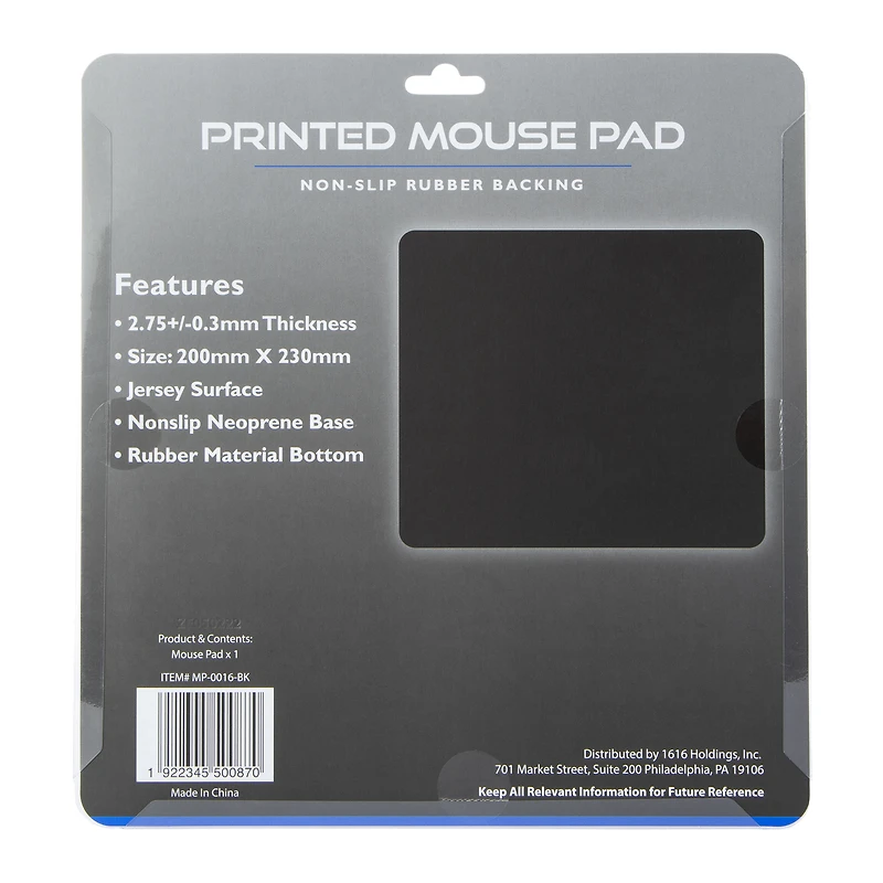 printed mouse pad 7.9in x 9.1in