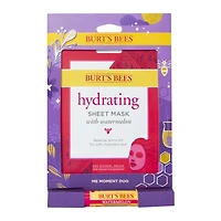 burt's bees® me moment duo hydrating sheet mask with watermelon & watermelon lip balm