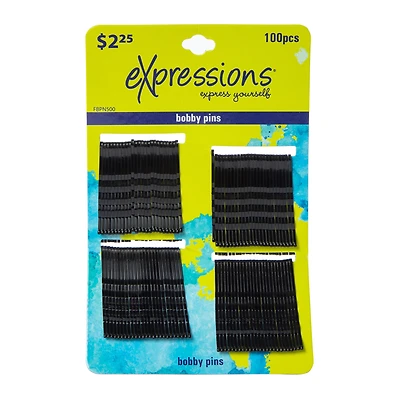 black bobby pins, 100-count