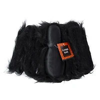 XL fuzzy black spider halloween decoration 48in x 7.1in