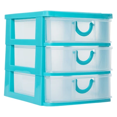 stackable 3-drawer mini organizer 7.5in x 6.3in
