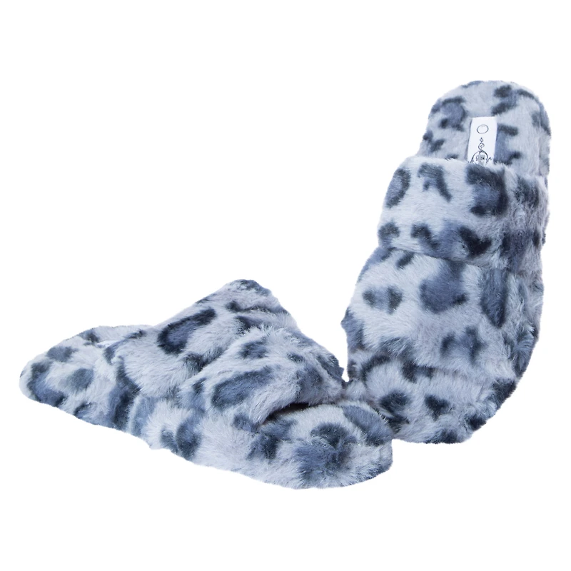 faux fur double band slippers