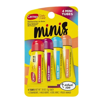 carmex™ minis flavored lip balm spf 15 4-pack