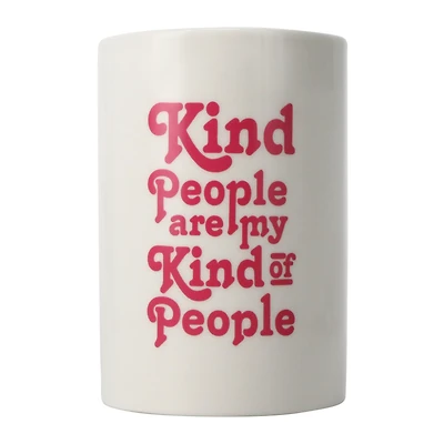ceramic makeup brush cup - kind people
