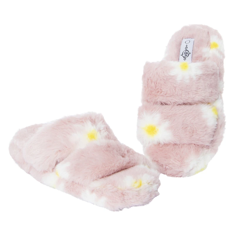 Faux Fur Double Band Slippers