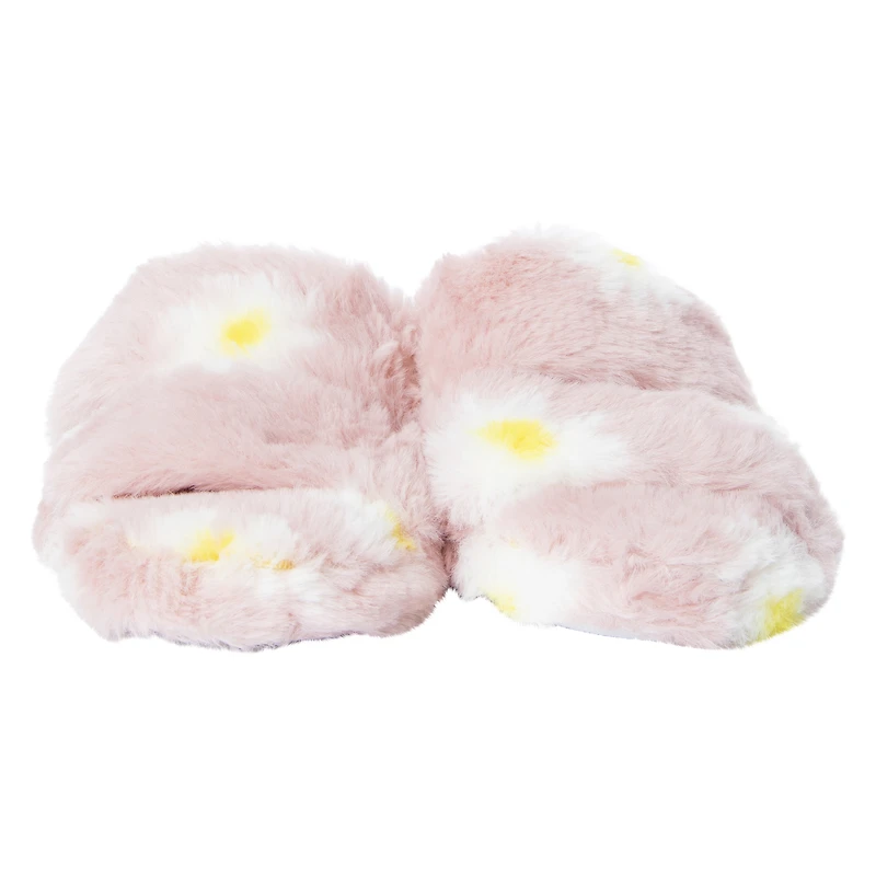 Faux Fur Double Band Slippers