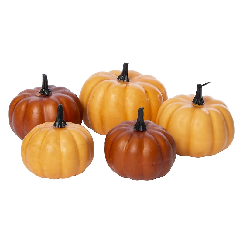 5-count decorative pumpkins, sizes vary